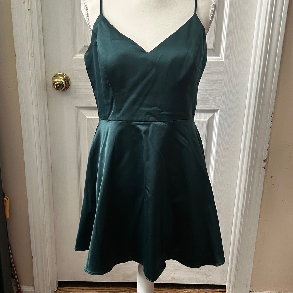 Windsor Dark Green Satin Dress